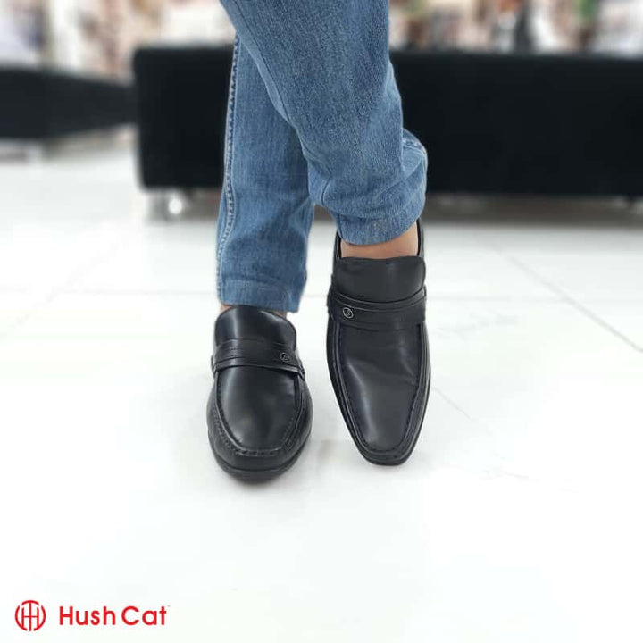 Hush Cat Black Mocassino Leather Shoes Formal Shoes