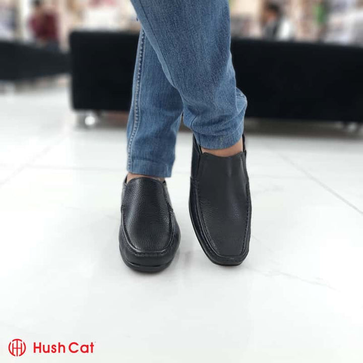 Casual Black Shoes For Men Mild Leather