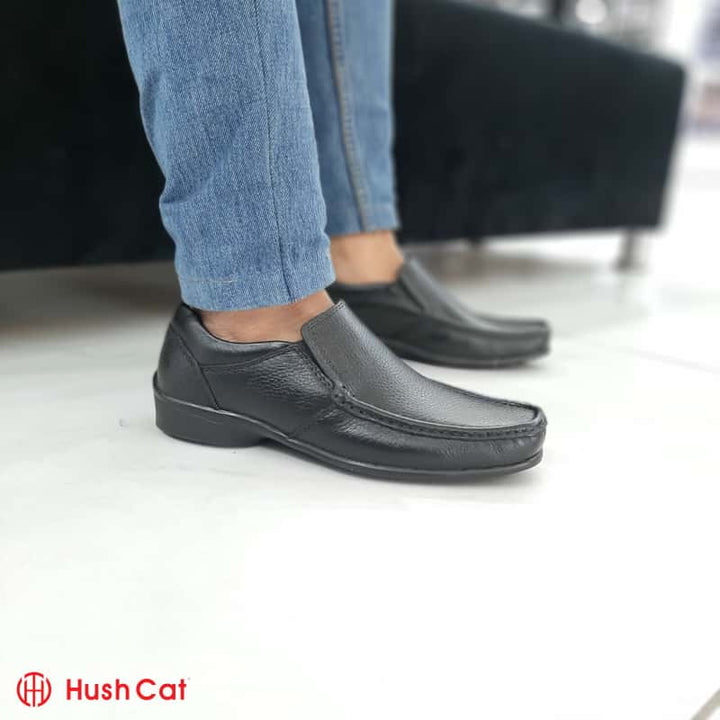 Casual Black Shoes For Men Mild Leather
