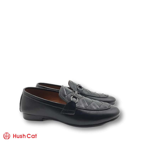 Hush Cat Pure Black Cow Leather Handmade Shoes Formal Shoes