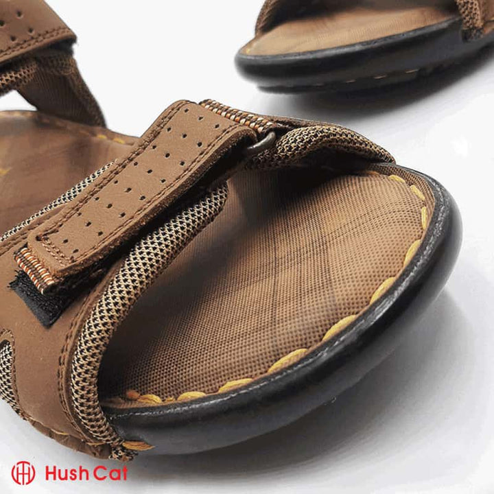 Leather Stylish Olive Sandal For Men