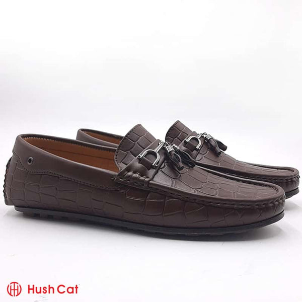 Mens Brown Medicated Cow Leather Loafer Men Loafers