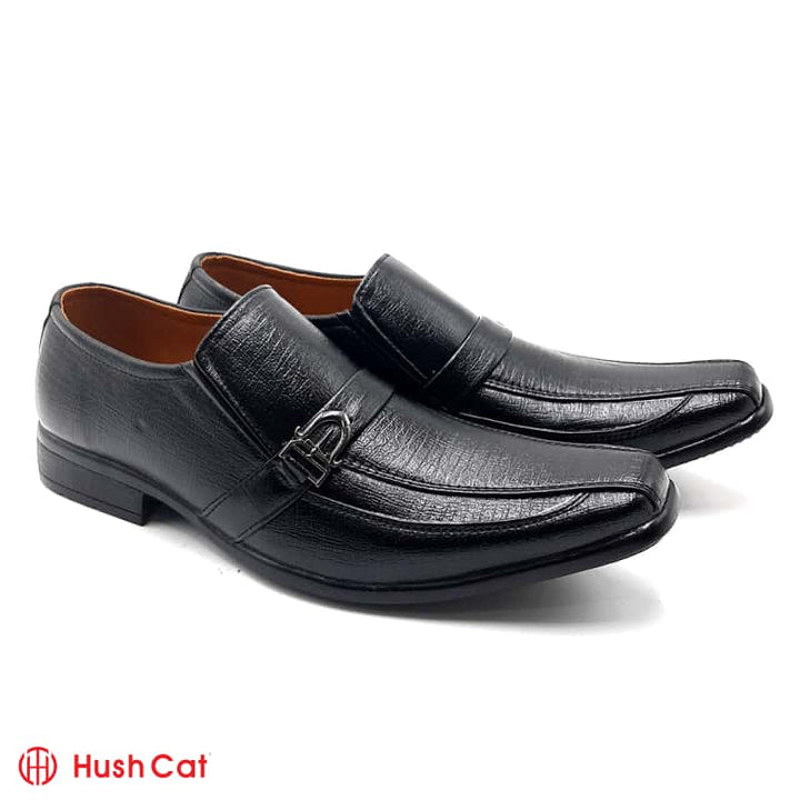 Mens Black Pointed Toe With Buckle Leather Shoes Formal Shoes