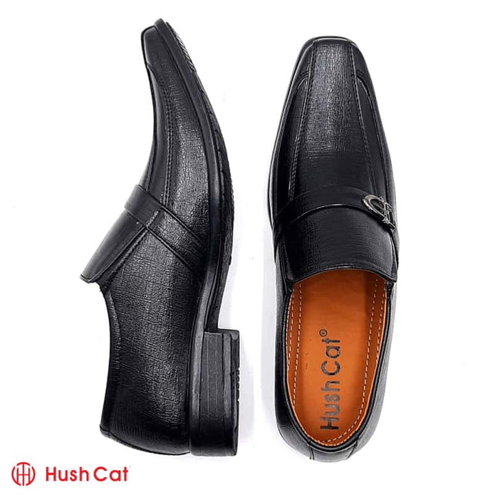 Mens Black Pointed Toe With Buckle Leather Shoes Formal Shoes
