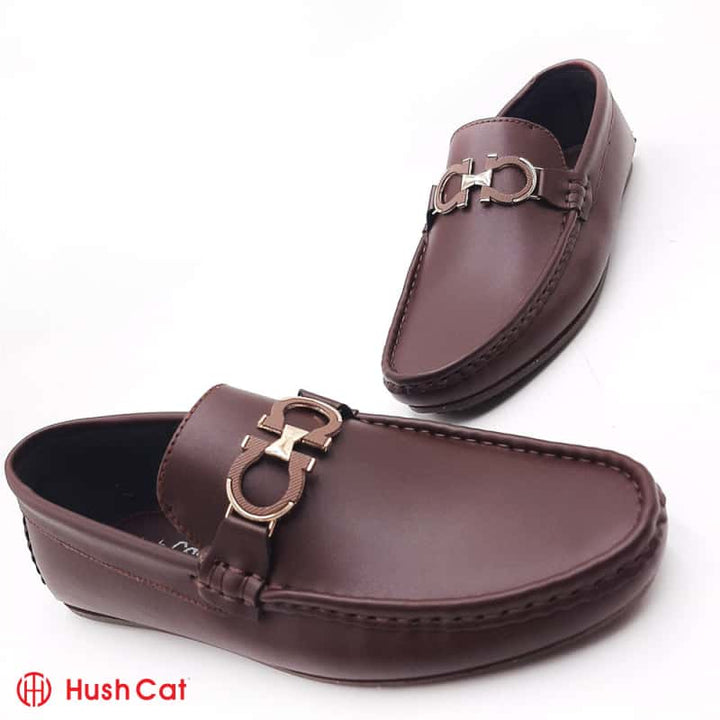 Mens Brown Casual Plain Leather Shoes Men Loafers