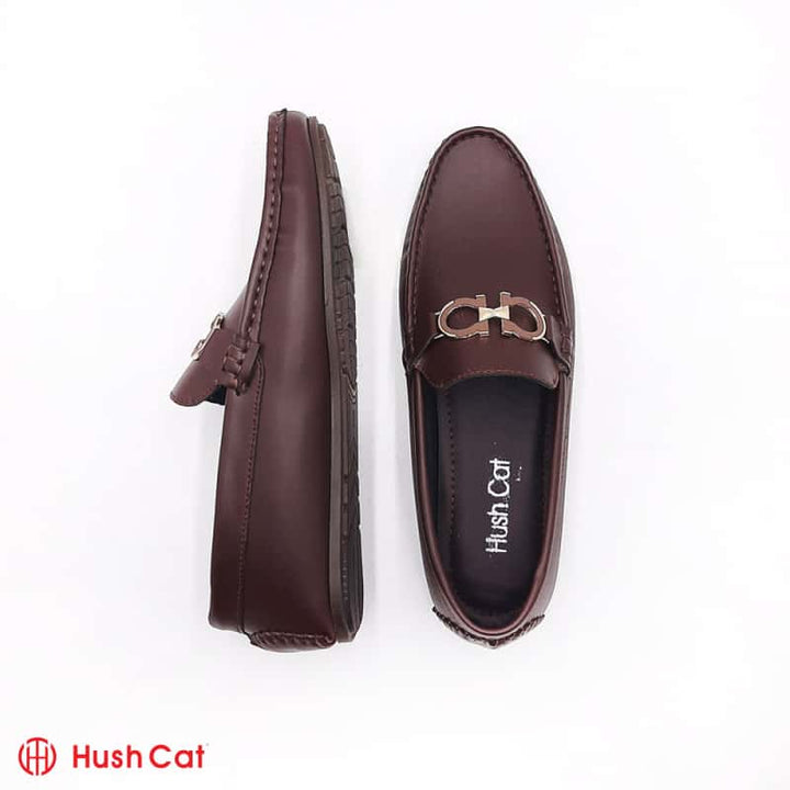 Mens Brown Casual Plain Leather Shoes Men Loafers