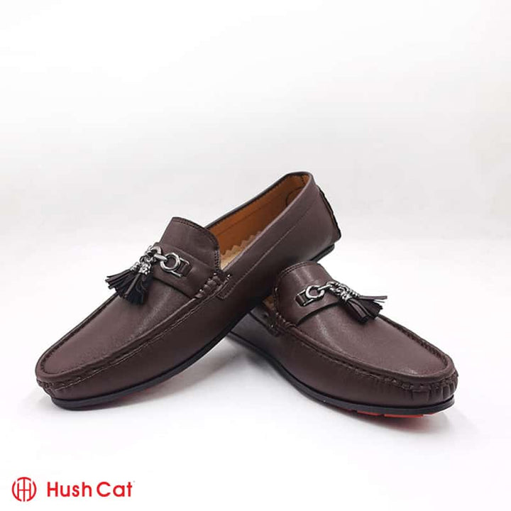 Mens Brown Tussle Cow Leather Loafers Men Loafers