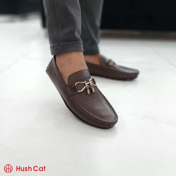 Hush Cat Brown Tussle Cow Leather Loafers Men Loafers