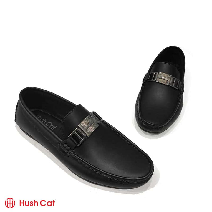 Mens Casual Black Mat Leather With Chorome Buckle Shoes New Arrivals