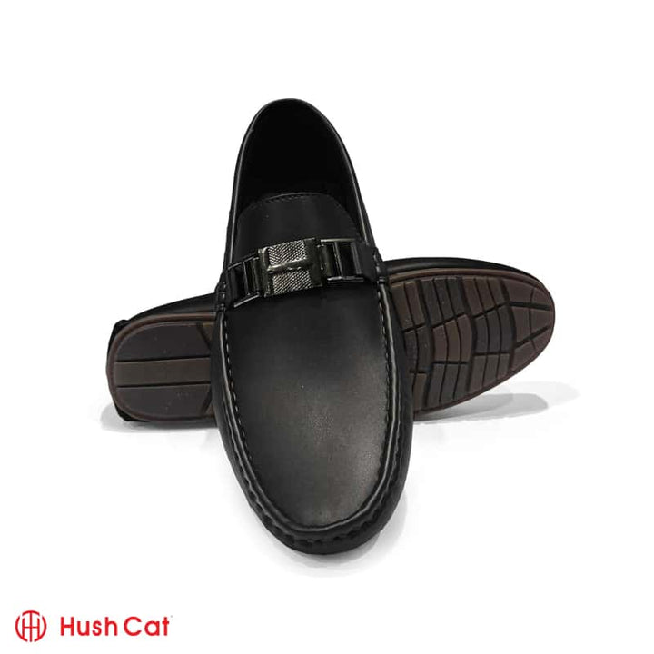 Mens Casual Black Mat Leather With Chorome Buckle Shoes New Arrivals