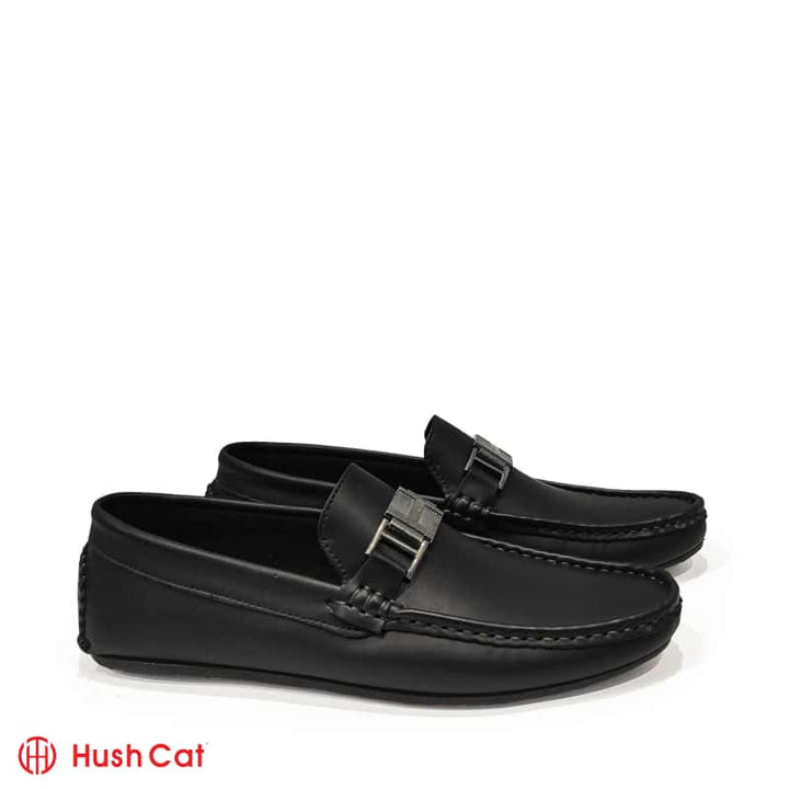 Mens Casual Black Mat Leather With Chorome Buckle Shoes New Arrivals