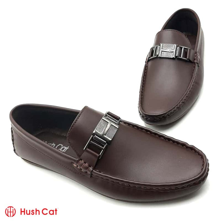 Mens Brown Embellished Mat Loafer Shoes Men Loafers