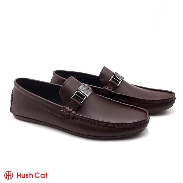 Mens Brown Embellished Mat Loafer Shoes Men Loafers