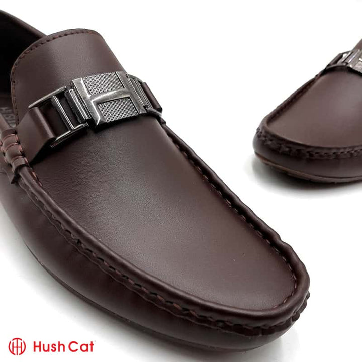Mens Brown Embellished Mat Loafer Shoes Men Loafers
