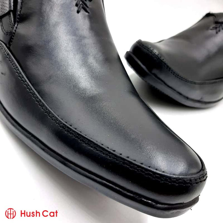 Hush Cat Black Pointed Toe Leather Shoes Formal Shoes