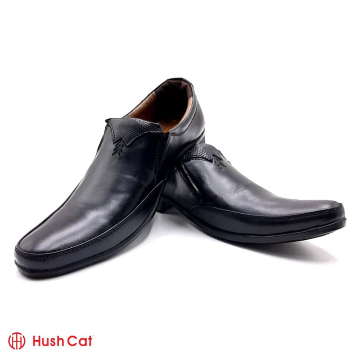 Hush Cat Black Pointed Toe Leather Shoes Formal Shoes