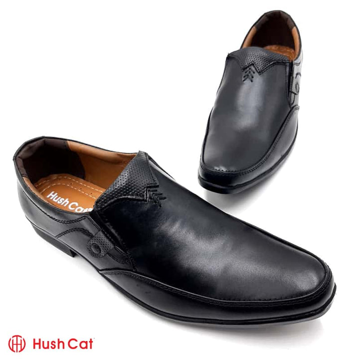 Hush Cat Black Pointed Toe Leather Shoes Formal Shoes