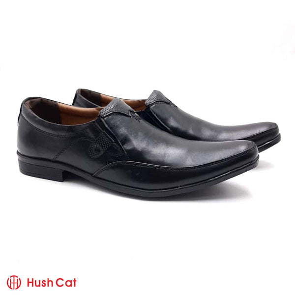 Hush Cat Black Pointed Toe Leather Shoes Formal Shoes