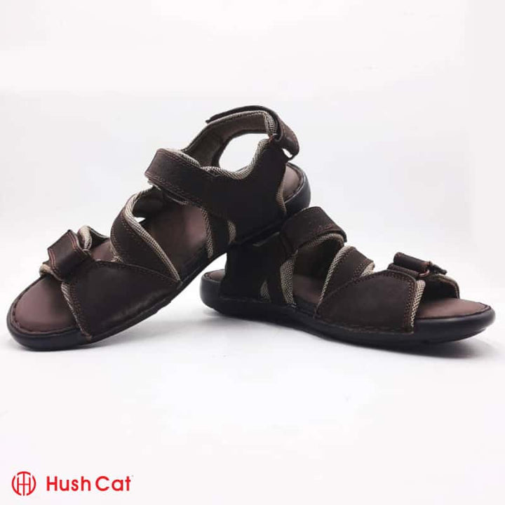 Mens Leather Textured Chesnut Sandals
