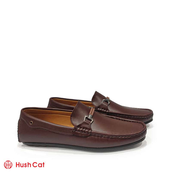 Hush Cat Mat Brown Synthetic Leather Shoes Men Loafers