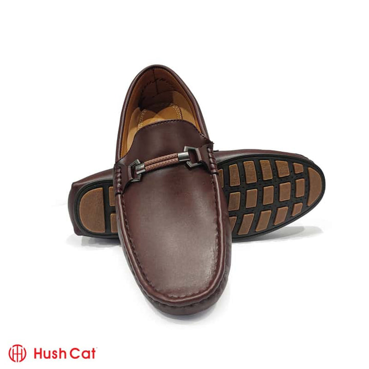 Hush Cat Mat Brown Synthetic Leather Shoes Men Loafers
