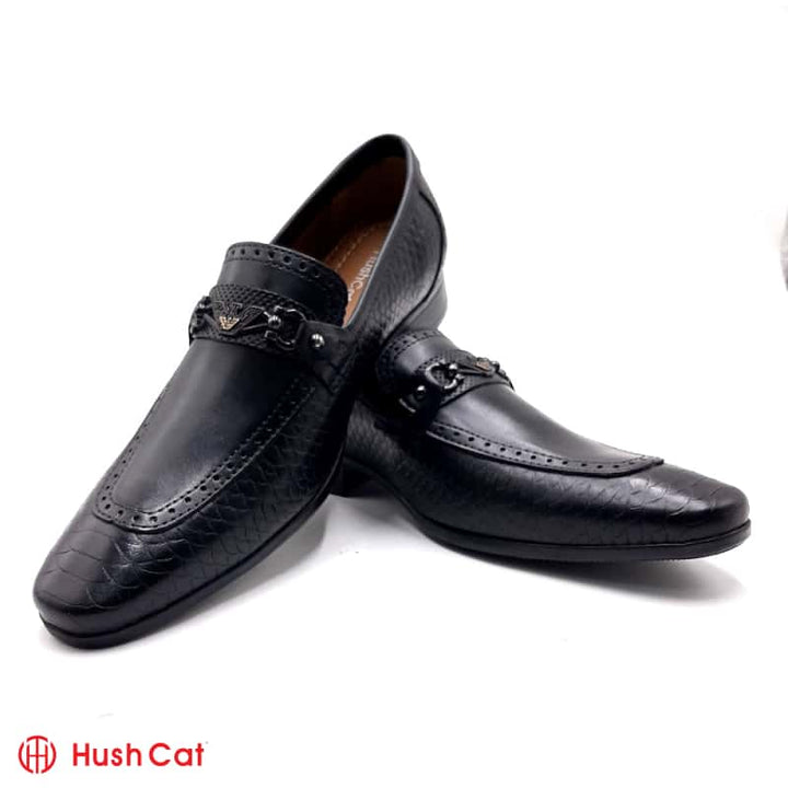 Hush Cat Black Crown Pointed Toe Leather Shoes Formal Shoes