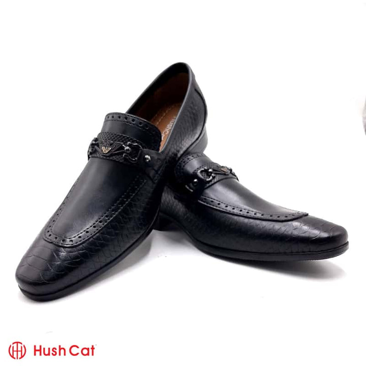 Hush Cat Black Crown Pointed Toe Leather Shoes Formal Shoes