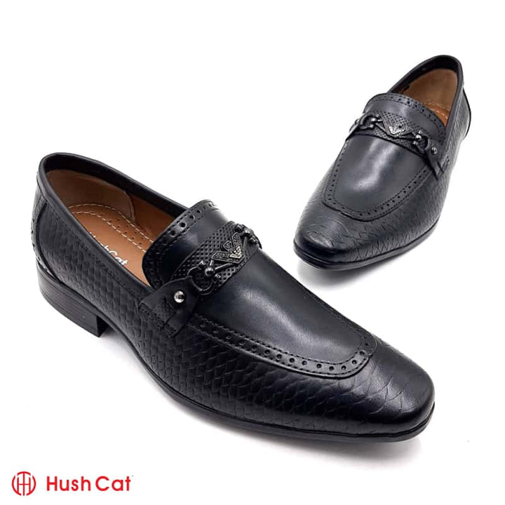 Hush Cat Black Crown Pointed Toe Leather Shoes Formal Shoes