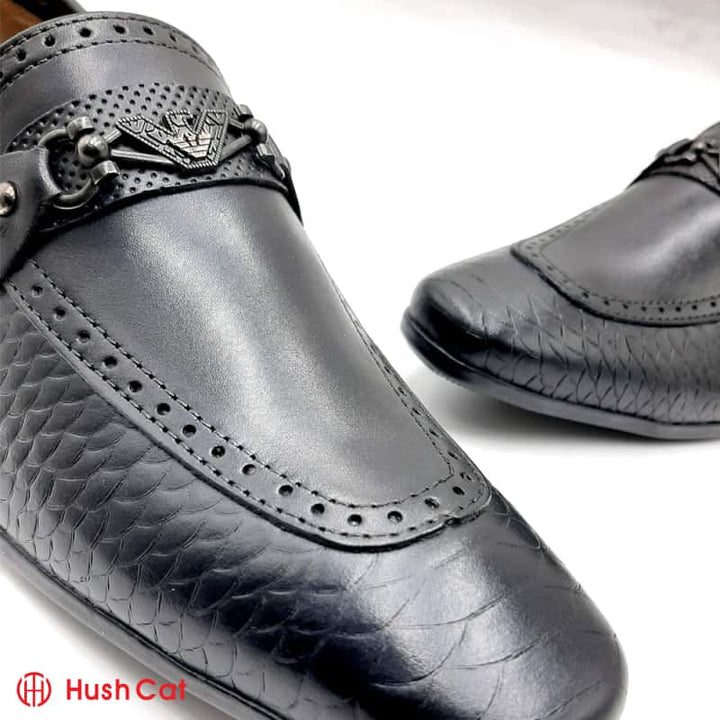 Hush Cat Black Crown Pointed Toe Leather Shoes Formal Shoes
