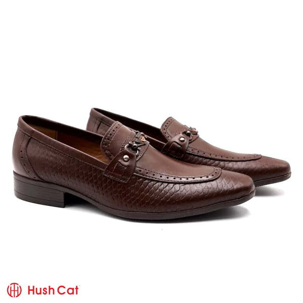 Hush Cat Brown Crown Pointed Toe Leather Shoes Formal Shoes