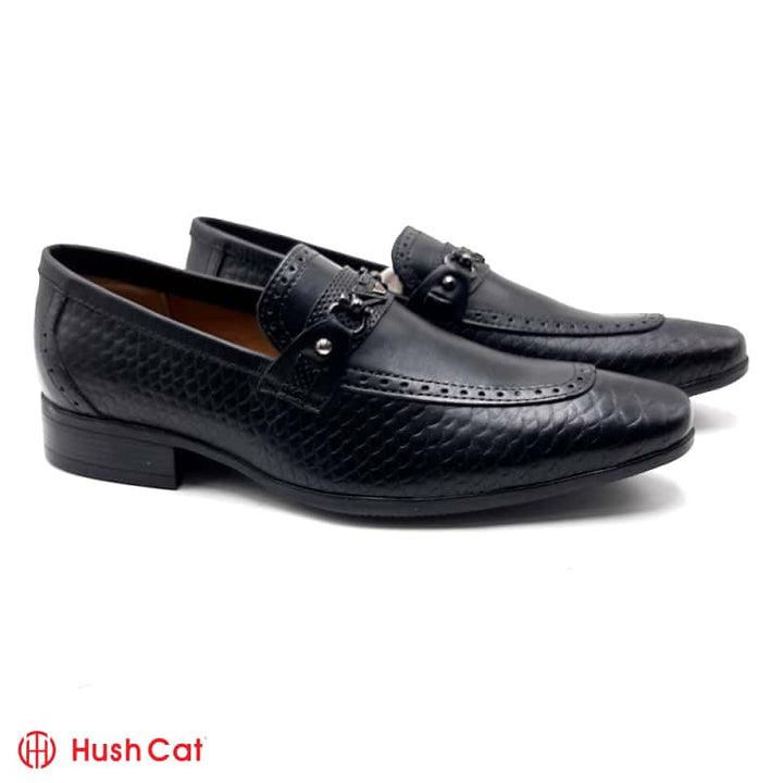 Hush Cat Black Crown Pointed Toe Leather Shoes Formal Shoes